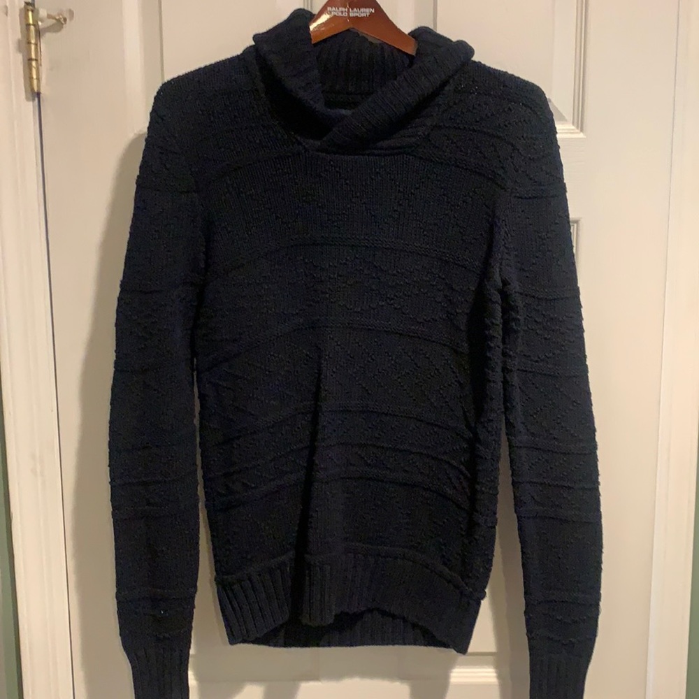 American eagle XS extra small MEN’s Shawl Collar Popover Sweater blue